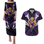 Fremantle Dockers Australian Football Couples Matching Puletasi and Hawaiian Shirt Athletic Hero Mascot - Bold Team Colors
