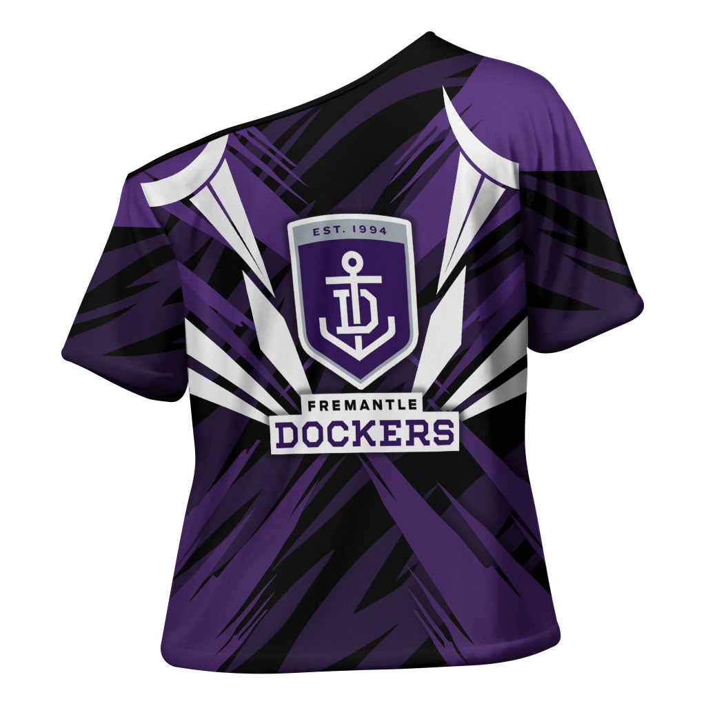 Fremantle Dockers Australian Football Cross Shoulder Shirt Athletic Hero Mascot - Bold Team Colors
