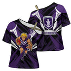 Fremantle Dockers Australian Football Cross Shoulder Shirt Athletic Hero Mascot - Bold Team Colors