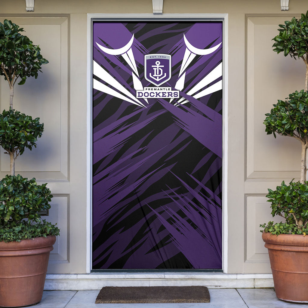 Fremantle Dockers Australian Football Door Cover Athletic Hero Mascot - Bold Team Colors