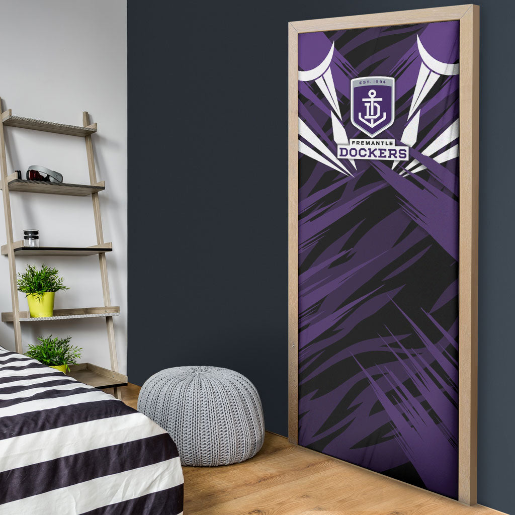Fremantle Dockers Australian Football Door Cover Athletic Hero Mascot - Bold Team Colors