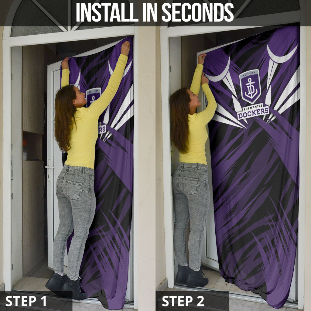 Fremantle Dockers Australian Football Door Cover Athletic Hero Mascot - Bold Team Colors