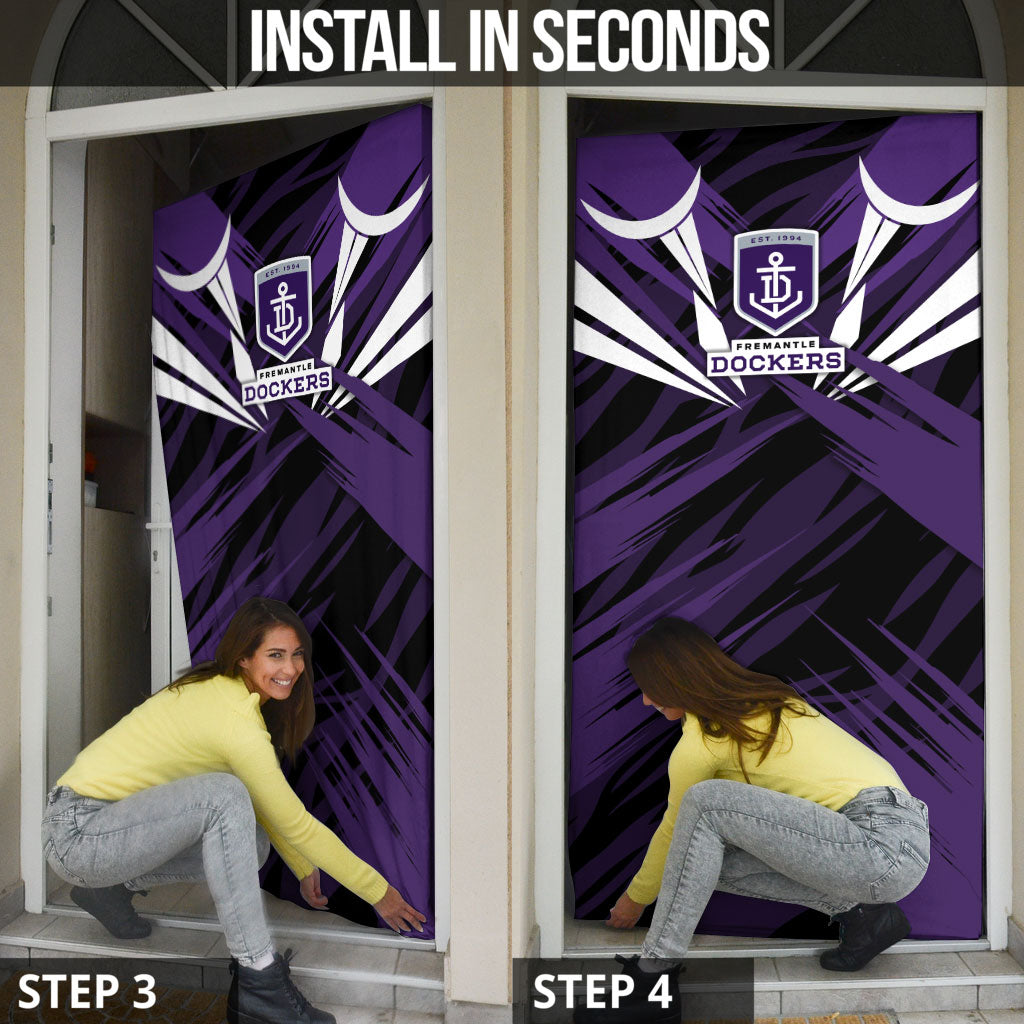 Fremantle Dockers Australian Football Door Cover Athletic Hero Mascot - Bold Team Colors