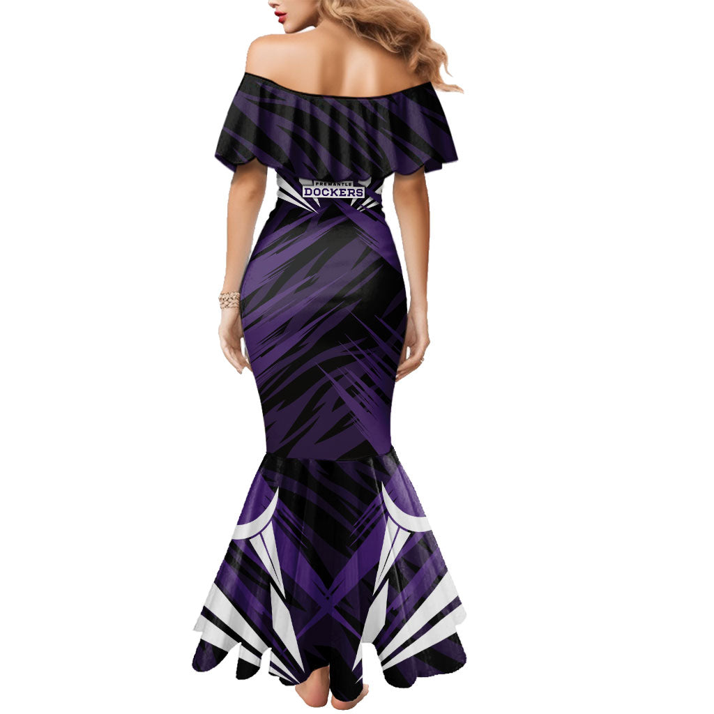 Fremantle Dockers Australian Football Family Matching Mermaid Dress and Hawaiian Shirt Athletic Hero Mascot - Bold Team Colors