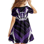 Fremantle Dockers Australian Football Family Matching Off Shoulder Maxi Dress and Hawaiian Shirt Athletic Hero Mascot - Bold Team Colors
