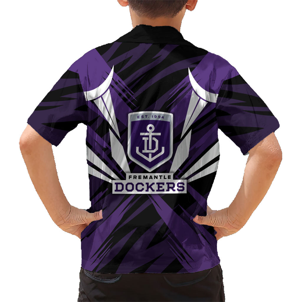 Fremantle Dockers Australian Football Family Matching Off Shoulder Short Dress and Hawaiian Shirt Athletic Hero Mascot - Bold Team Colors