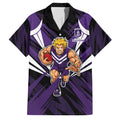 Fremantle Dockers Australian Football Family Matching Off Shoulder Short Dress and Hawaiian Shirt Athletic Hero Mascot - Bold Team Colors