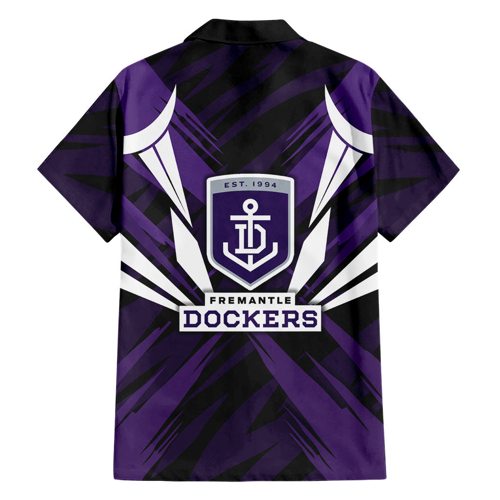 Fremantle Dockers Australian Football Family Matching Off Shoulder Short Dress and Hawaiian Shirt Athletic Hero Mascot - Bold Team Colors