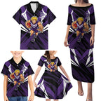 Fremantle Dockers Australian Football Family Matching Puletasi and Hawaiian Shirt Athletic Hero Mascot - Bold Team Colors