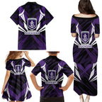 Fremantle Dockers Australian Football Family Matching Puletasi and Hawaiian Shirt Athletic Hero Mascot - Bold Team Colors