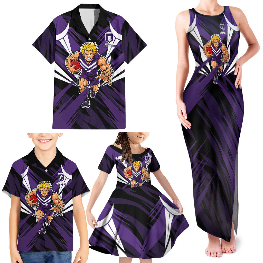 Fremantle Dockers Australian Football Family Matching Tank Maxi Dress and Hawaiian Shirt Athletic Hero Mascot - Bold Team Colors