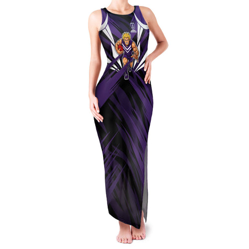 Fremantle Dockers Australian Football Family Matching Tank Maxi Dress and Hawaiian Shirt Athletic Hero Mascot - Bold Team Colors