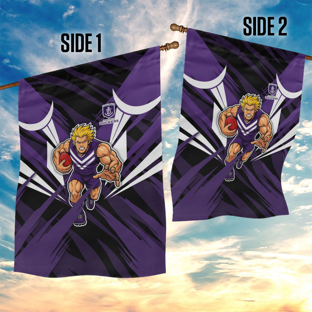 Fremantle Dockers Australian Football Garden Flag Athletic Hero Mascot - Bold Team Colors