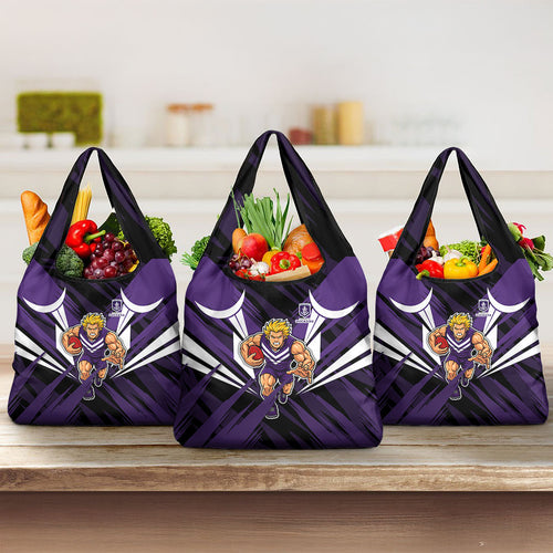 Fremantle Dockers Australian Football Grocery Bag Athletic Hero Mascot - Bold Team Colors