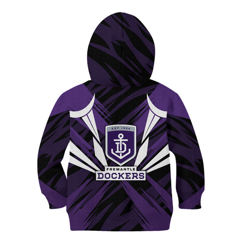Fremantle Dockers Australian Football Kid Hoodie Athletic Hero Mascot - Bold Team Colors