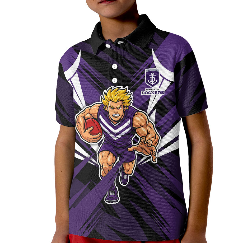 Fremantle Dockers Australian Football Kid Polo Shirt Athletic Hero Mascot - Bold Team Colors