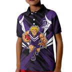 Fremantle Dockers Australian Football Kid Polo Shirt Athletic Hero Mascot - Bold Team Colors