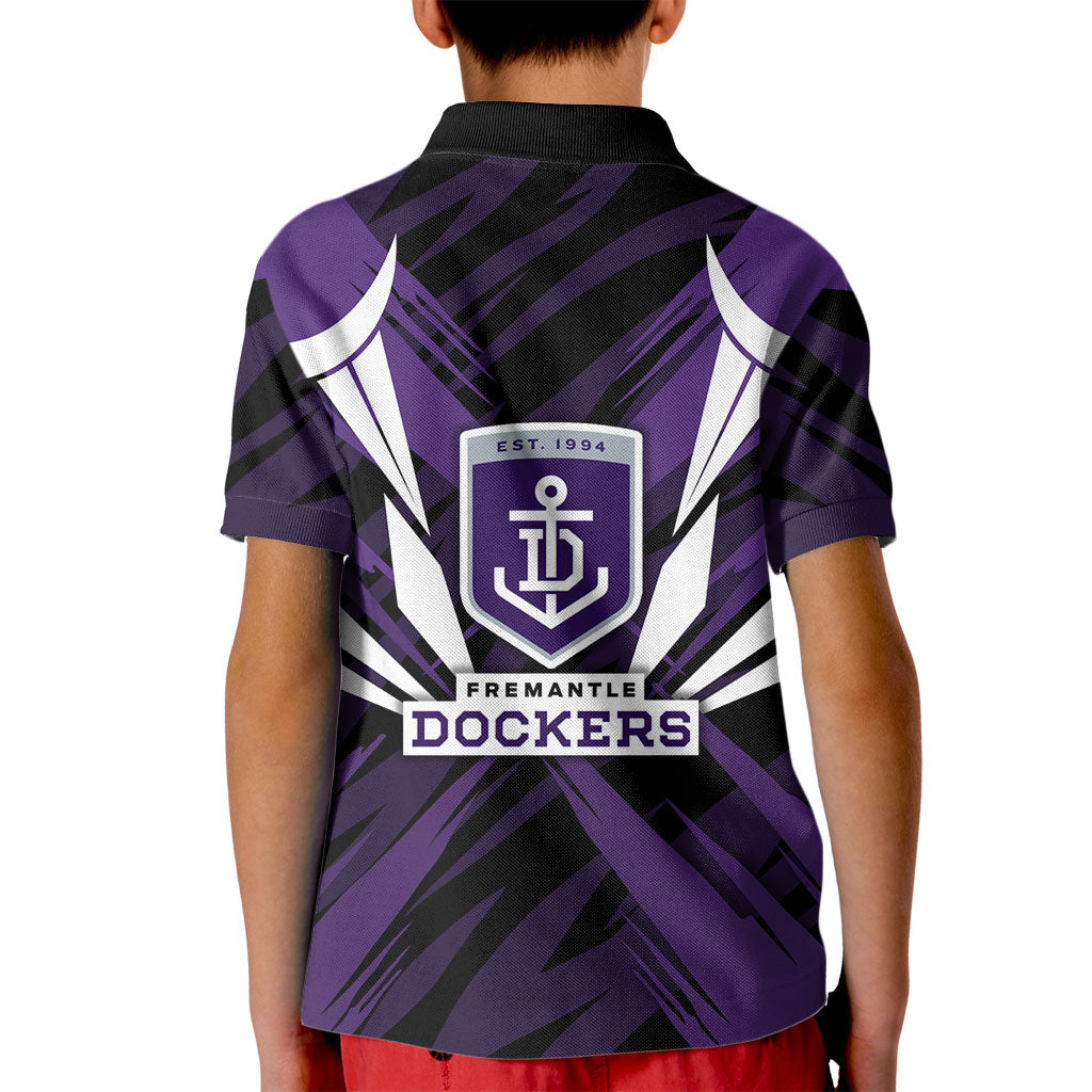 Fremantle Dockers Australian Football Kid Polo Shirt Athletic Hero Mascot - Bold Team Colors