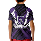 Fremantle Dockers Australian Football Kid Polo Shirt Athletic Hero Mascot - Bold Team Colors