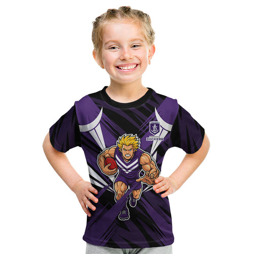 Fremantle Dockers Australian Football Kid T Shirt Athletic Hero Mascot - Bold Team Colors