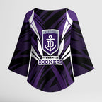 Fremantle Dockers Australian Football Kimono Sleeve Blouse Athletic Hero Mascot - Bold Team Colors