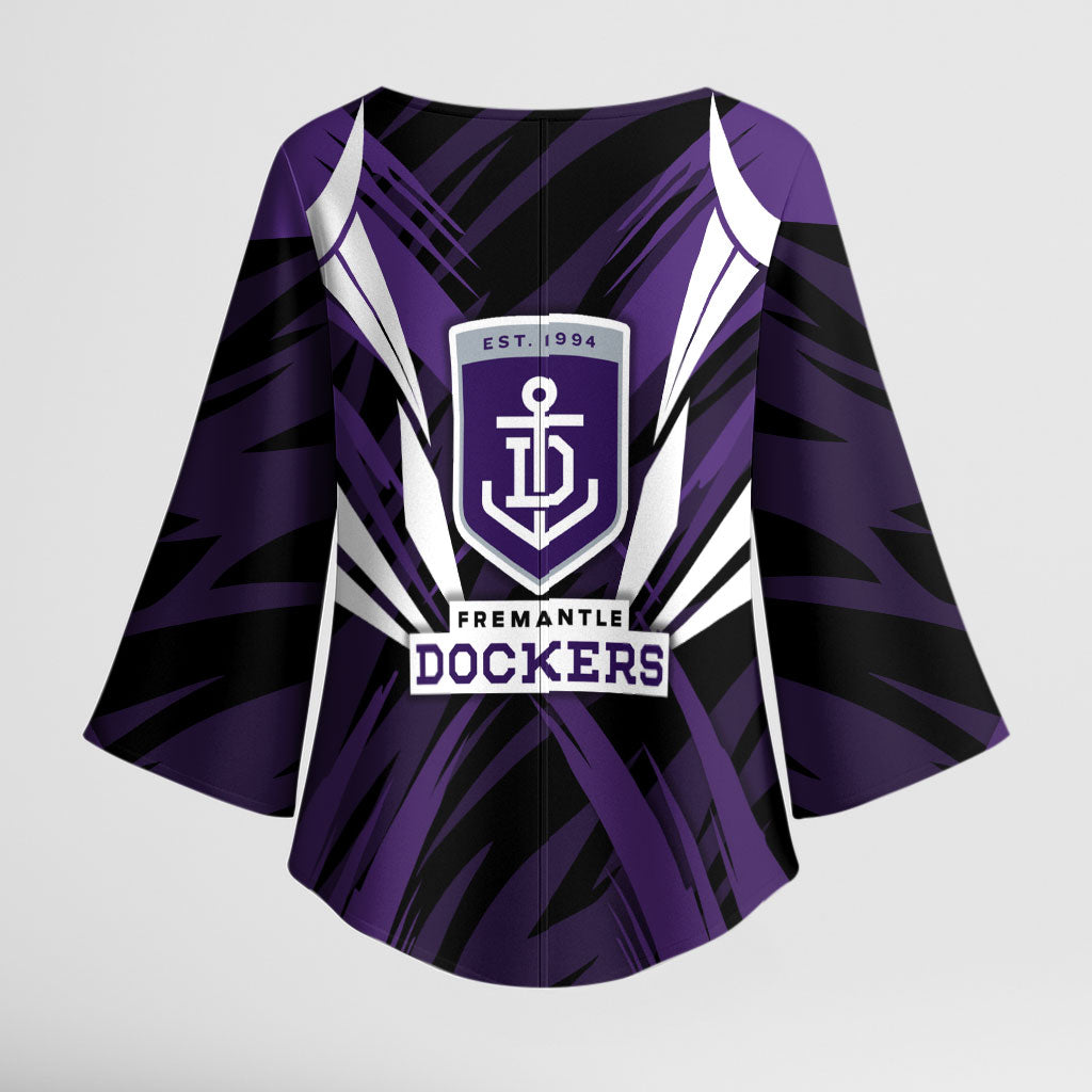 Fremantle Dockers Australian Football Kimono Sleeve Blouse Athletic Hero Mascot - Bold Team Colors