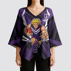 Fremantle Dockers Australian Football Kimono Sleeve Blouse Athletic Hero Mascot - Bold Team Colors