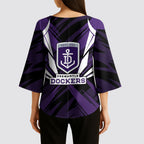 Fremantle Dockers Australian Football Kimono Sleeve Blouse Athletic Hero Mascot - Bold Team Colors