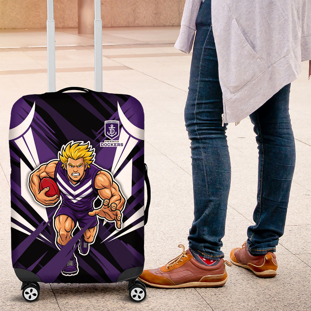 Fremantle Dockers Australian Football Luggage Cover Athletic Hero Mascot - Bold Team Colors