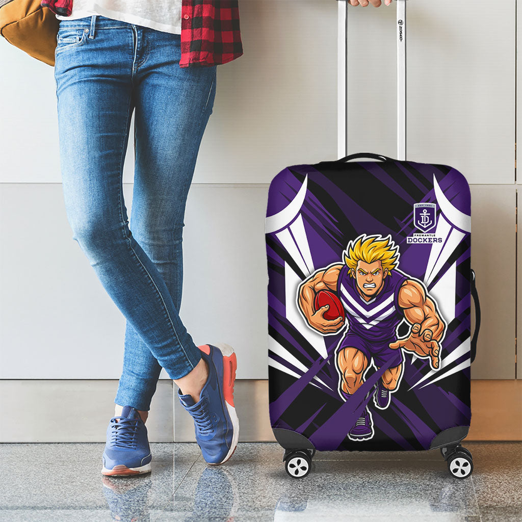 Fremantle Dockers Australian Football Luggage Cover Athletic Hero Mascot - Bold Team Colors