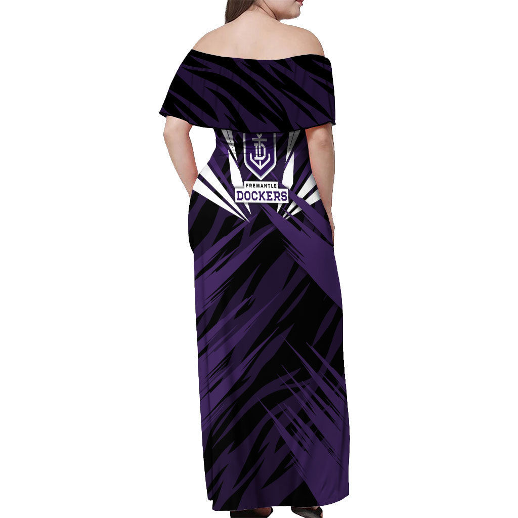 Fremantle Dockers Australian Football Off Shoulder Maxi Dress Athletic Hero Mascot - Bold Team Colors