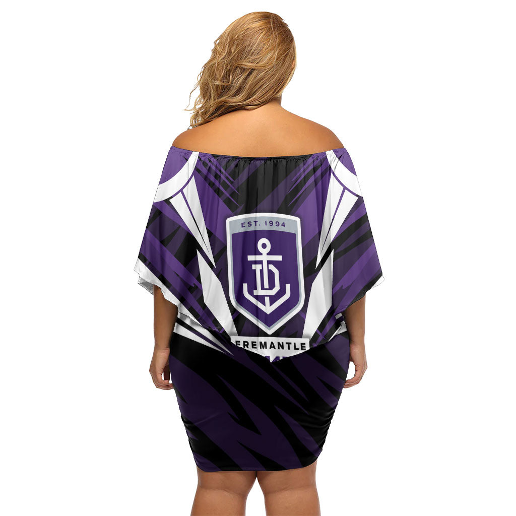 Fremantle Dockers Australian Football Off Shoulder Short Dress Athletic Hero Mascot - Bold Team Colors