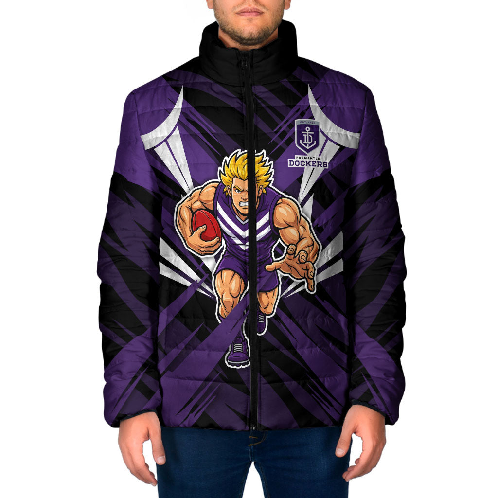 Fremantle Dockers Australian Football Padded Jacket Athletic Hero Mascot - Bold Team Colors