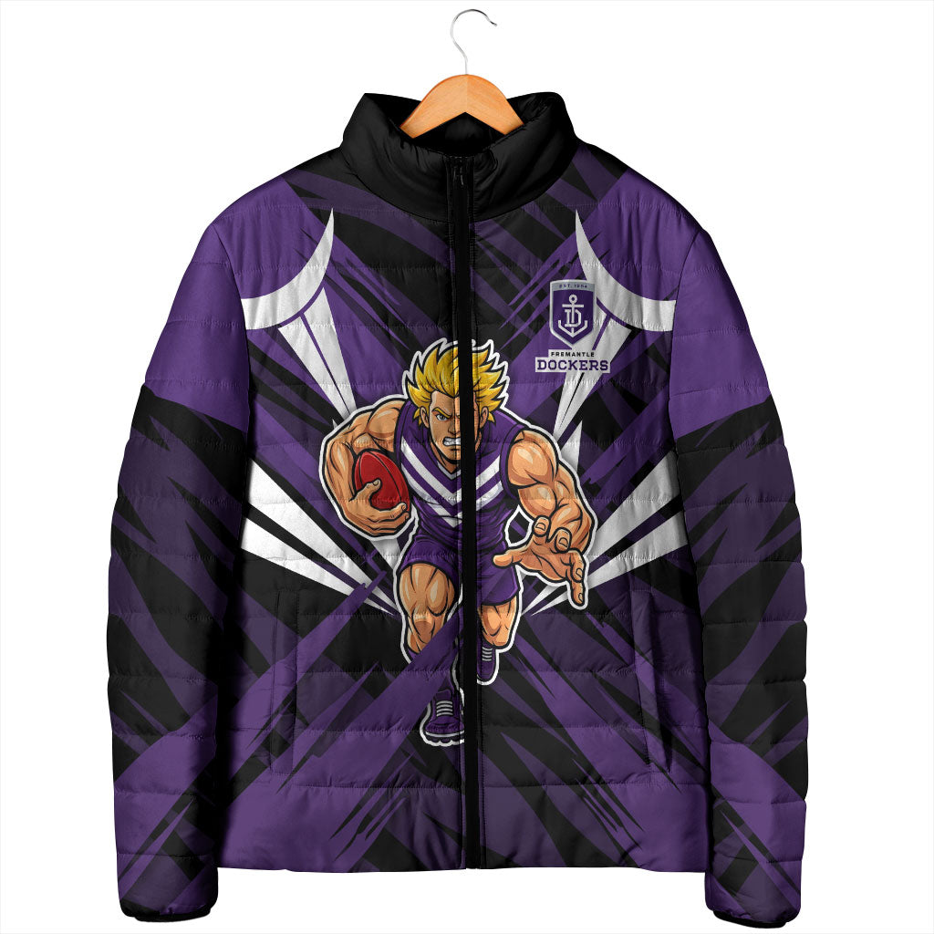 Fremantle Dockers Australian Football Padded Jacket Athletic Hero Mascot - Bold Team Colors
