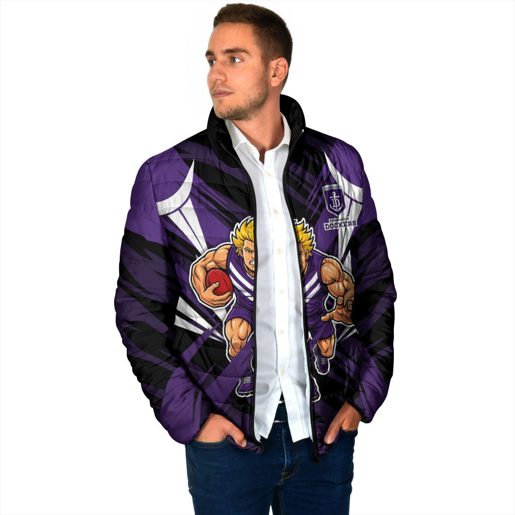 Fremantle Dockers Australian Football Padded Jacket Athletic Hero Mascot - Bold Team Colors