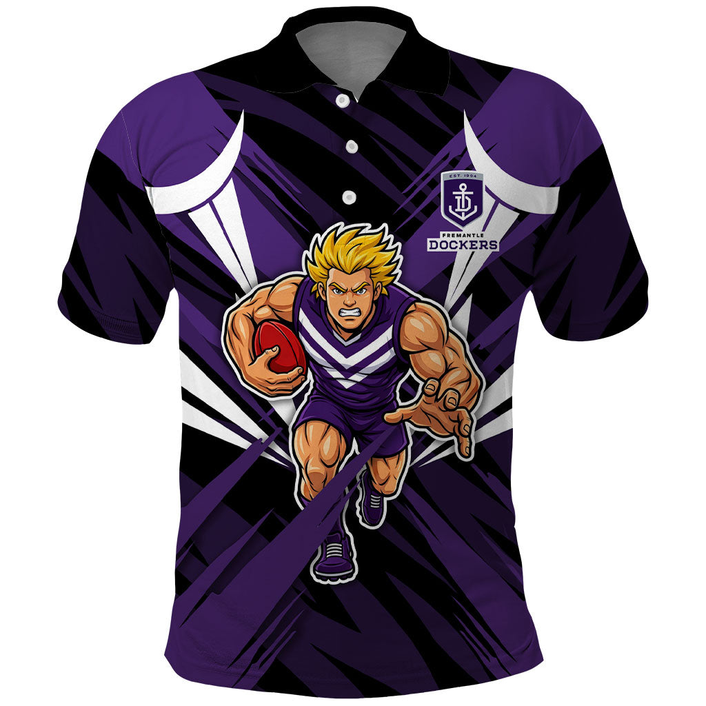 Fremantle Dockers Australian Football Polo Shirt Athletic Hero Mascot - Bold Team Colors
