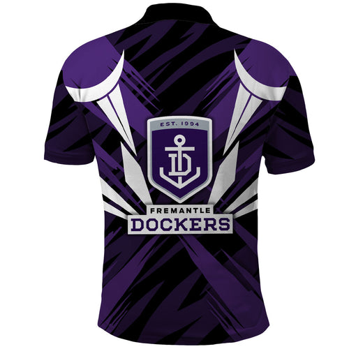 Fremantle Dockers Australian Football Polo Shirt Athletic Hero Mascot - Bold Team Colors