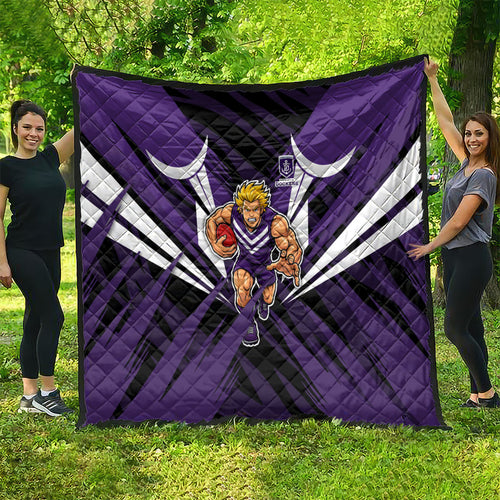 Fremantle Dockers Australian Football Quilt Athletic Hero Mascot - Bold Team Colors