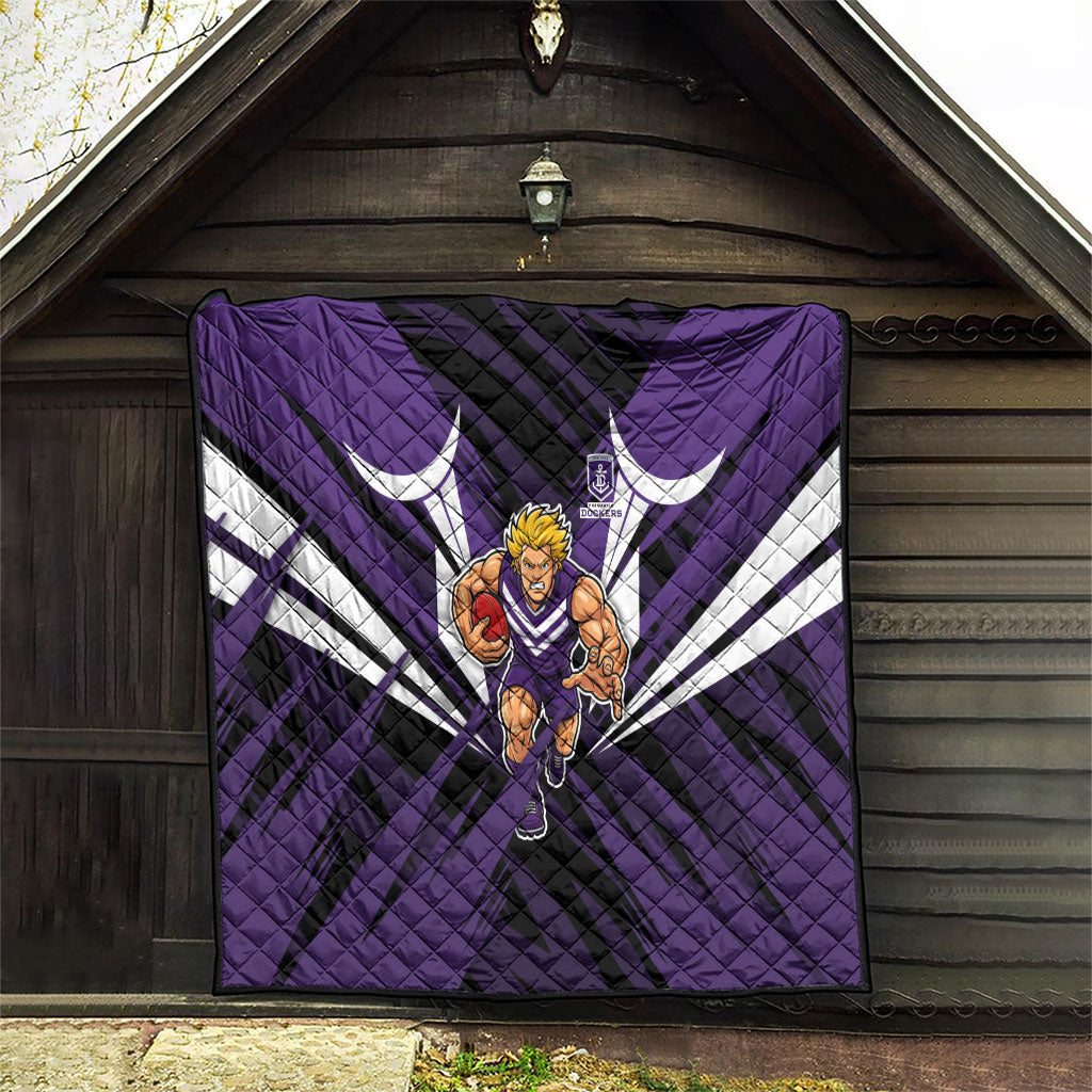 Fremantle Dockers Australian Football Quilt Athletic Hero Mascot - Bold Team Colors