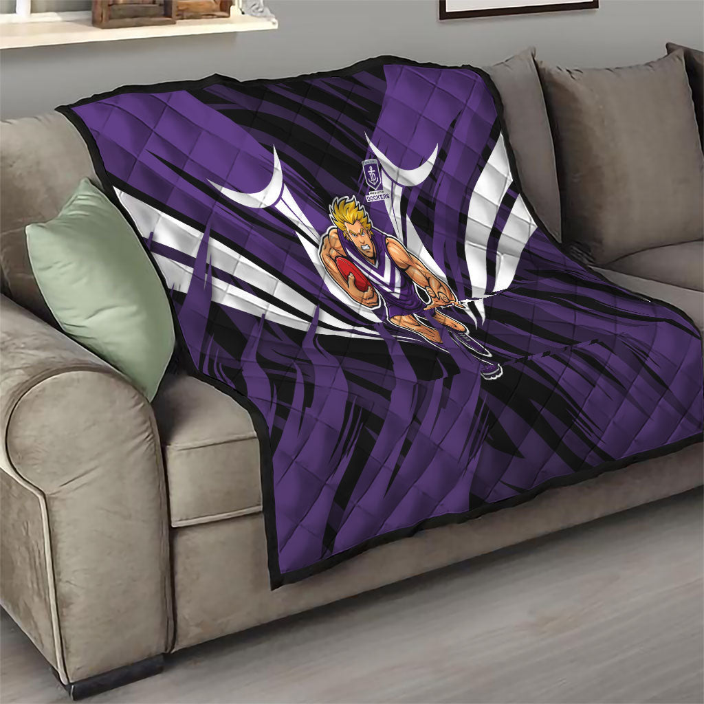 Fremantle Dockers Australian Football Quilt Athletic Hero Mascot - Bold Team Colors
