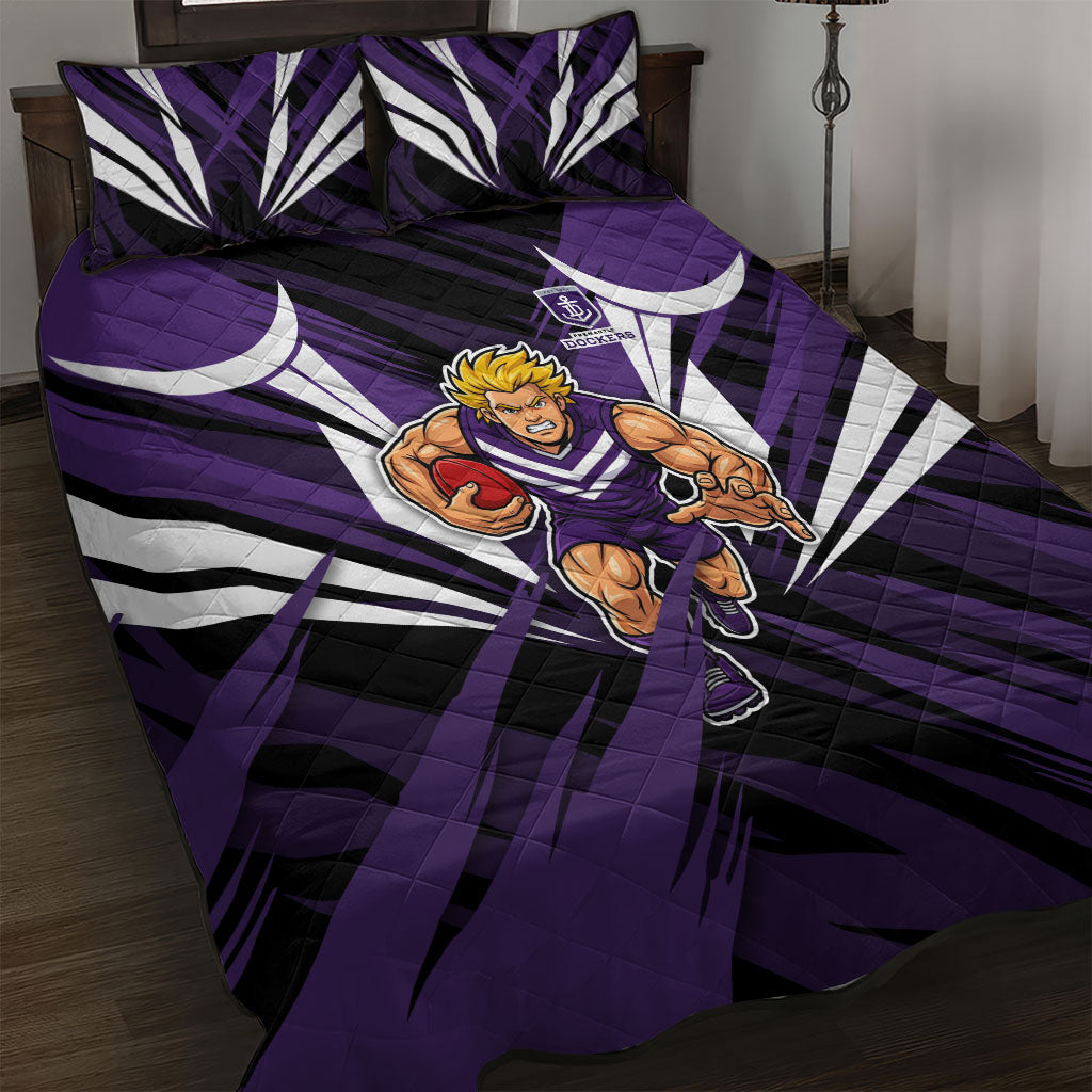 Fremantle Dockers Australian Football Quilt Bed Set Athletic Hero Mascot - Bold Team Colors