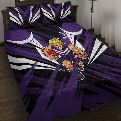 Fremantle Dockers Australian Football Quilt Bed Set Athletic Hero Mascot - Bold Team Colors