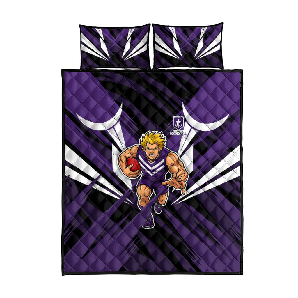 Fremantle Dockers Australian Football Quilt Bed Set Athletic Hero Mascot - Bold Team Colors