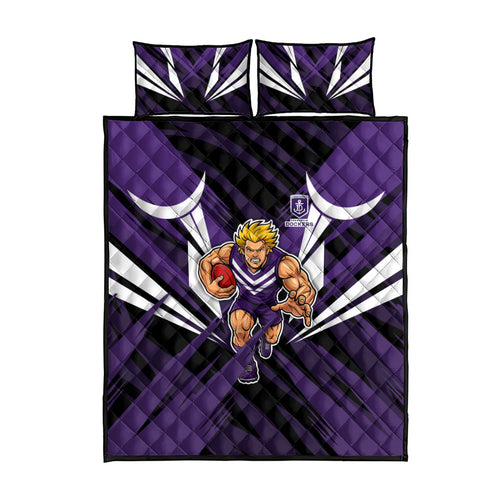 Fremantle Dockers Australian Football Quilt Bed Set Athletic Hero Mascot - Bold Team Colors