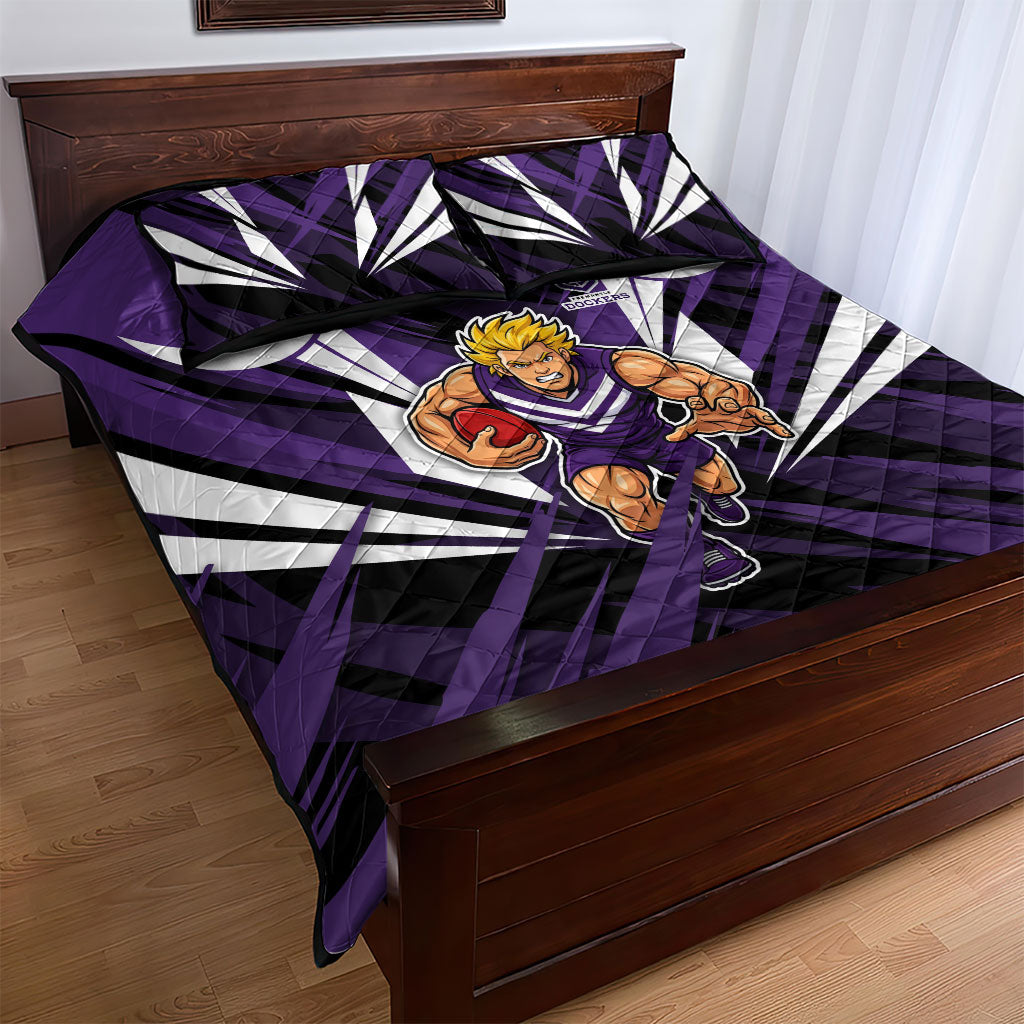 Fremantle Dockers Australian Football Quilt Bed Set Athletic Hero Mascot - Bold Team Colors