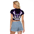 Fremantle Dockers Australian Football Raglan Cropped T Shirt Athletic Hero Mascot - Bold Team Colors