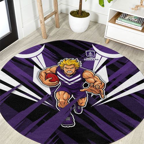 Fremantle Dockers Australian Football Round Carpet Athletic Hero Mascot - Bold Team Colors