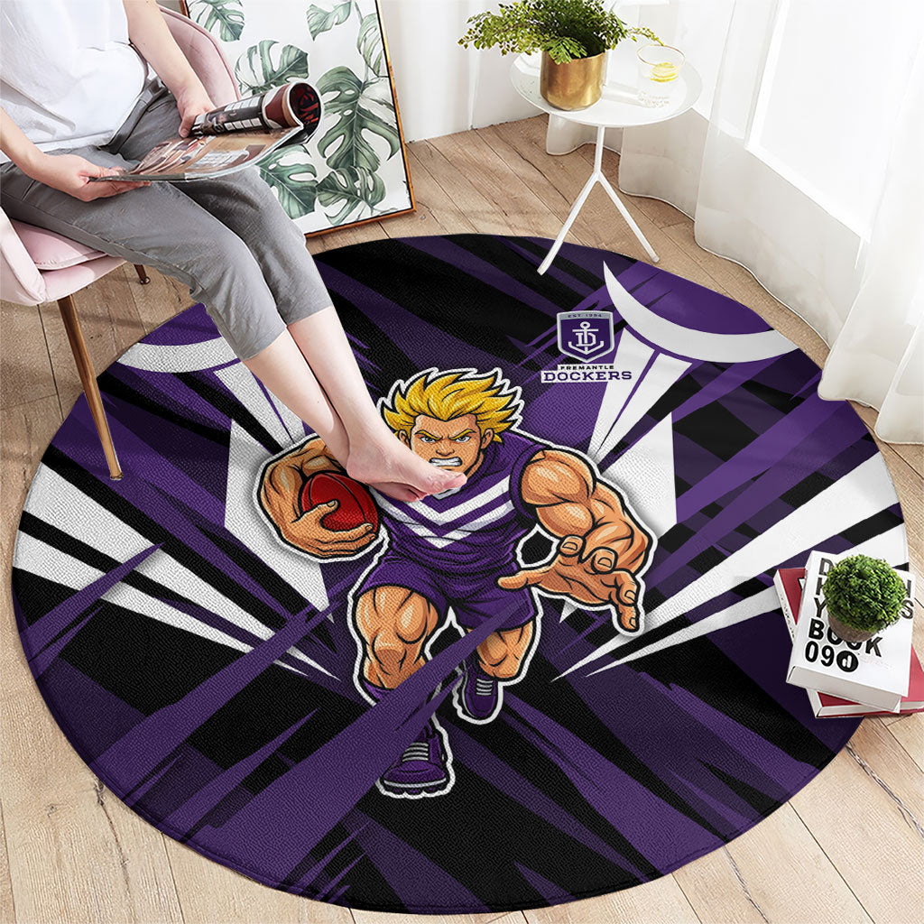 Fremantle Dockers Australian Football Round Carpet Athletic Hero Mascot - Bold Team Colors