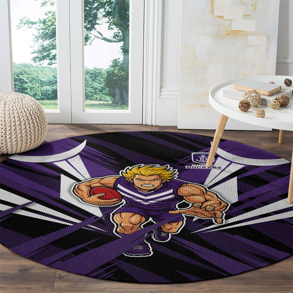 Fremantle Dockers Australian Football Round Carpet Athletic Hero Mascot - Bold Team Colors