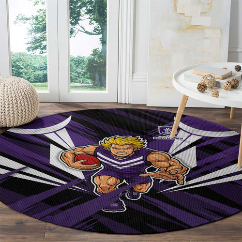 Fremantle Dockers Australian Football Round Carpet Athletic Hero Mascot - Bold Team Colors